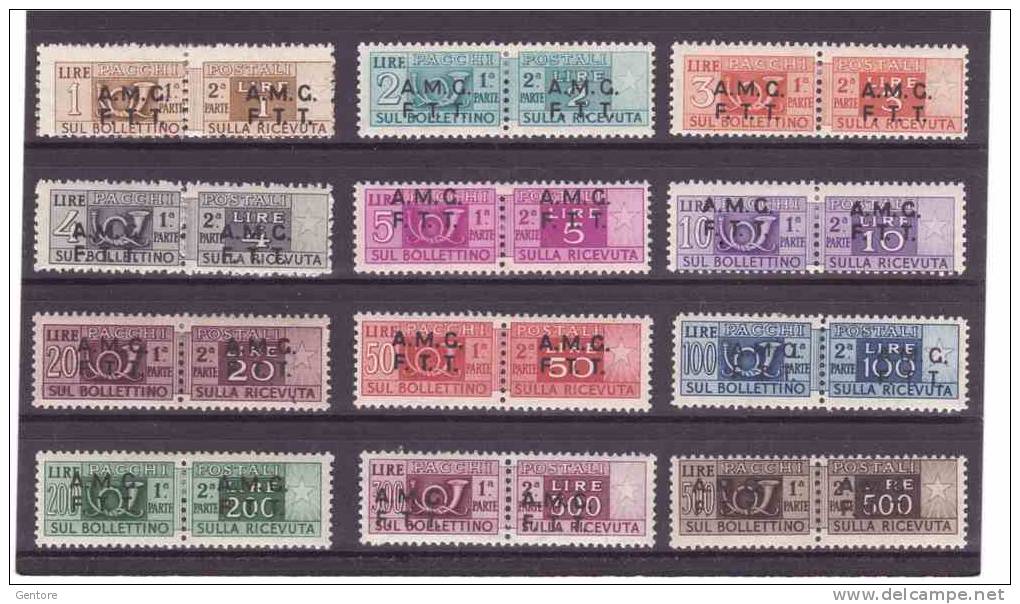 1947-48 Parcel Post Cpl Set  Of  12  Sassone Cat. N° 1/12  Mint Hinged - Postal And Consigned Parcels