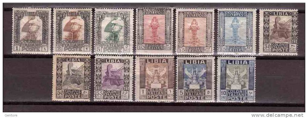 LYBIA 1921 "Pittorica"  Cpl Set Of 12 Sassone Cat. N° 21/32 Mint Hinged   Very High Catalogue - Libië