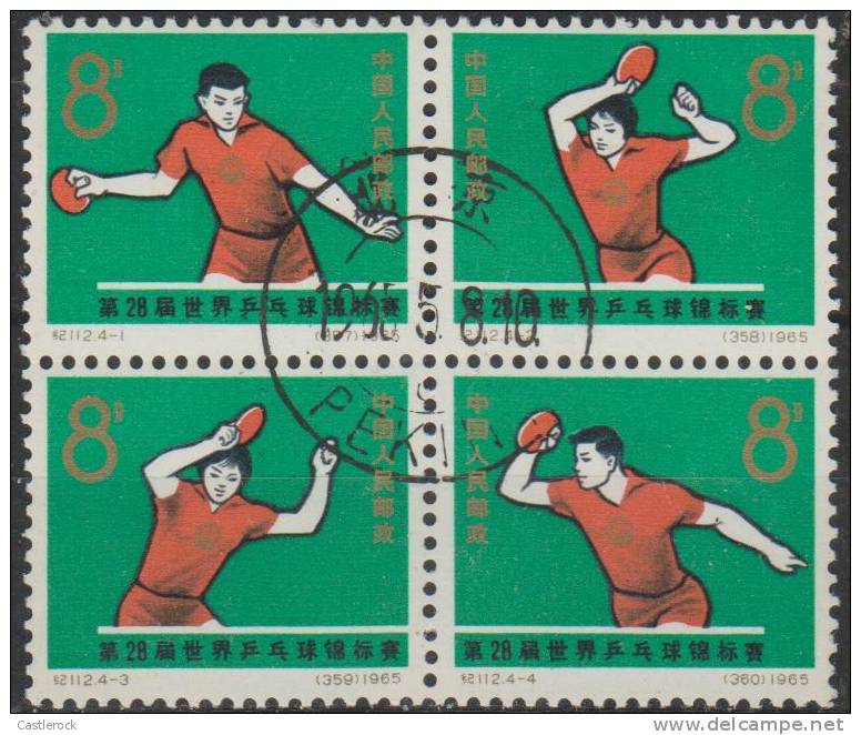 T)1965,CHINA,B4,28th WORLD TABLE TENNIS  CHAMPIOMSHIPS,LJUBLJANA,YOGOSLAVIA,USED. - Used Stamps