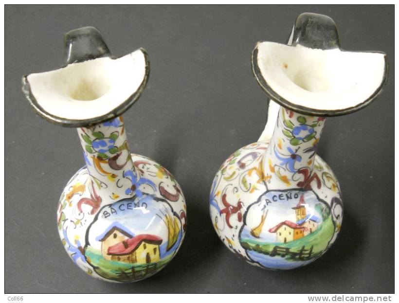 2 Petits Vases Thème Florale Et Village Baceno Signés Gualdot & Frillili Jolie Paire Haut 12 Cm Postage Inclus/l´Eur - Gualdo (ITA)