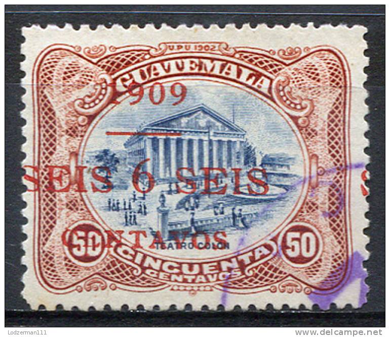 GUATEMALA 1909 Red Ovpt.. - Sc.137 (Mi.133b, Yv.142a) Used (VF) - Guatemala