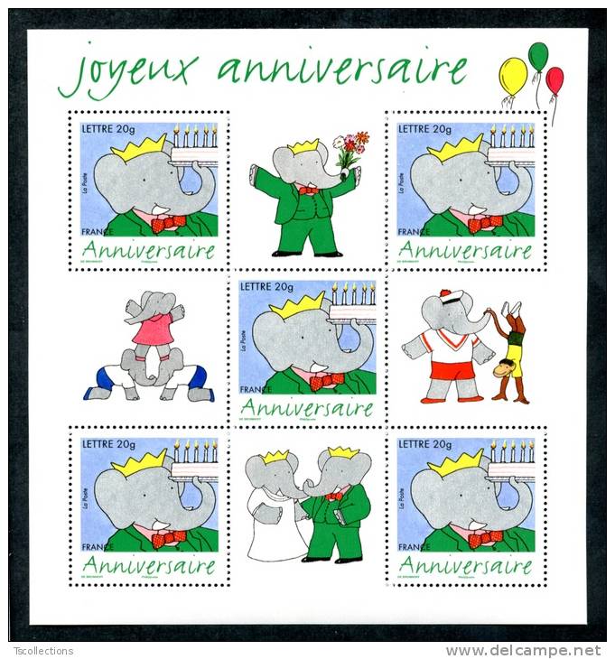 Bloc B100 - Timbre Pour Anniversaires Babar - Neufs