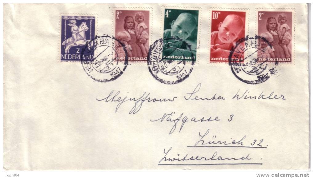 PAYS-BAS - BEL AFFRANCHISSEMENT DE SOREVENHAGE EN 1947 POURLA SUISSE. - Postal History