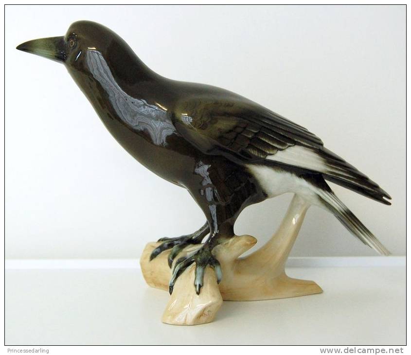 Statuette ROYAL DUX Oiseau Bird Porcelaine Réveilleur Lifesize Figurine - Andere & Zonder Classificatie