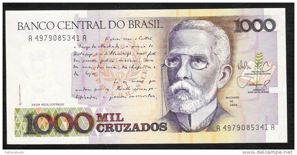 BRAZIL   P213b   1000 CRUZADOS  1988 Signature 26   UNC. - Brasile