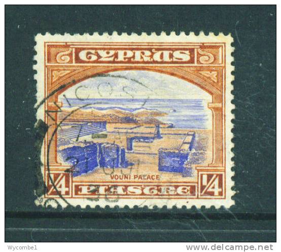 CYPRUS  -  1934  George V  1/4pi  FU - Zypern (...-1960)