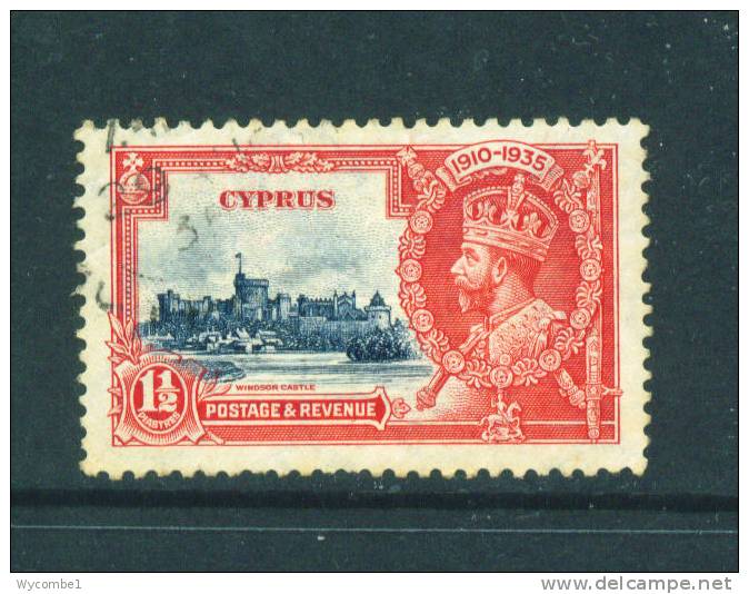 CYPRUS  -  1936  Silver Jubilee  11/2pi FU (creasing) - Cyprus (...-1960)