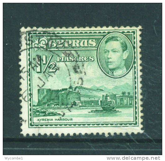 CYPRUS  -  1938  George VI  11/2pi  FU - Chypre (...-1960)