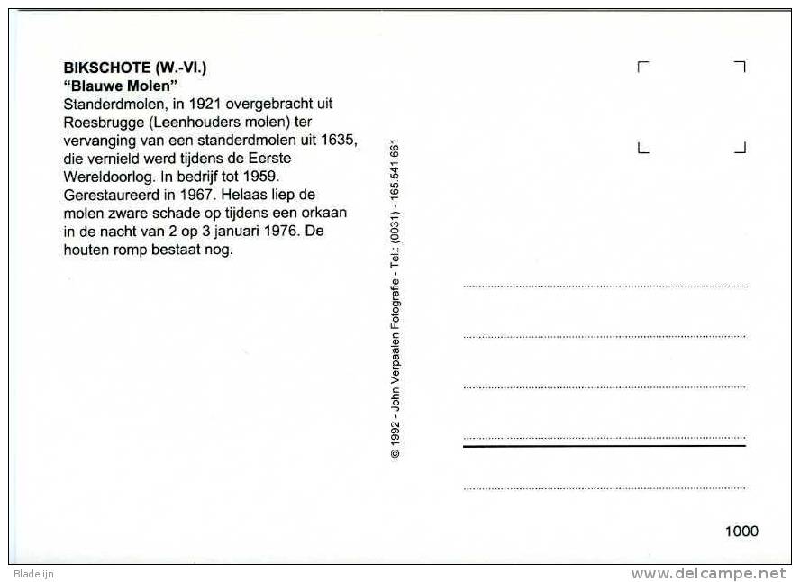 BIKSCHOTE (W.Vl.) - Molen/moulin - Historische Opname V.d. Blauwe Molen: De Molenaar, Z´n Paard, Eenden Op Het Ijs E.d. - Langemark-Poelkapelle