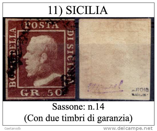 Sicilia-11 - Sassone N. 14 (o) Privo Di Difetti Occulti. - Sicile