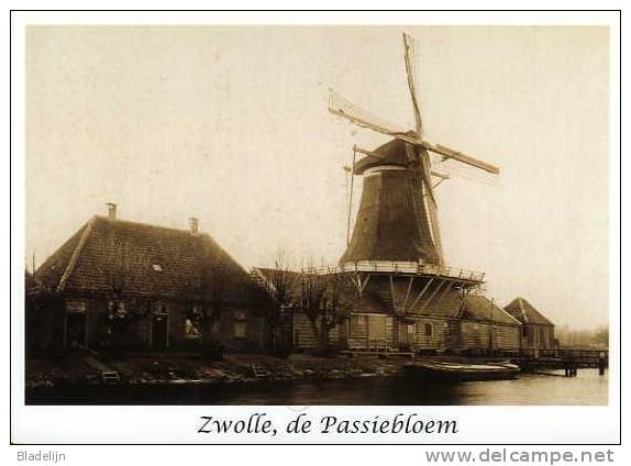 ZWOLLE (Ov.) - Molen/moulin - Historische Opname Van Molen De Passiebloem. Sepiabruin, Ca. 1920 - Zwolle