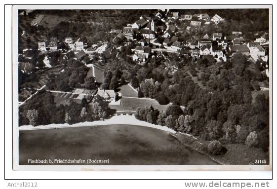 AK Luftbildaufnahme Wohngebiet Fischbach Bei Friedrichshafen Kirche Sw Strähle Karte 34143 Um 1930 - Friedrichshafen