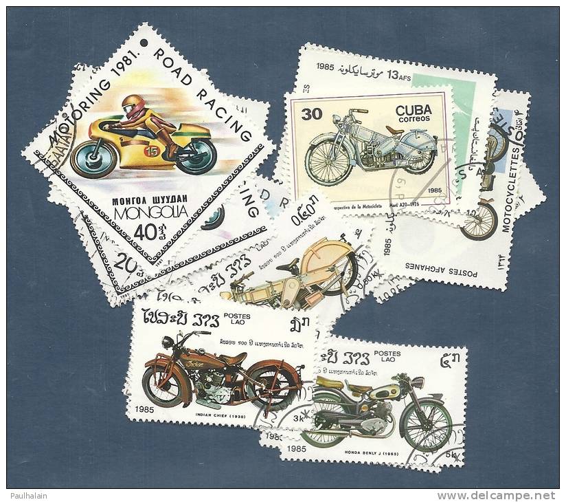 LOT DE 14 TIMBRES MOTOS - Motorbikes