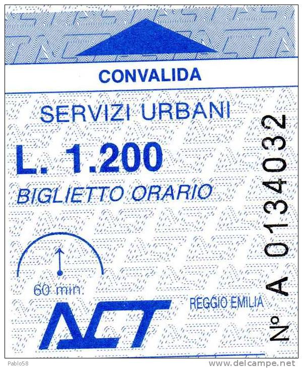 BIGLIETTO Ticket BUS  ACT REGGIO EMILIA - Europe