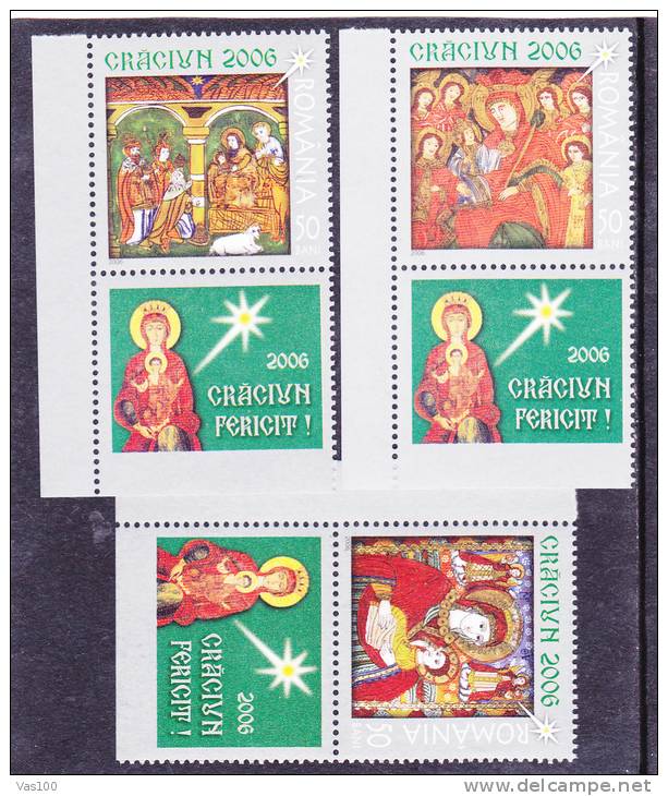 CHRISTMAS,NOEL 2006 FULL SET + TABS VERY RARE!,MNH ROMANIA. - Nuovi