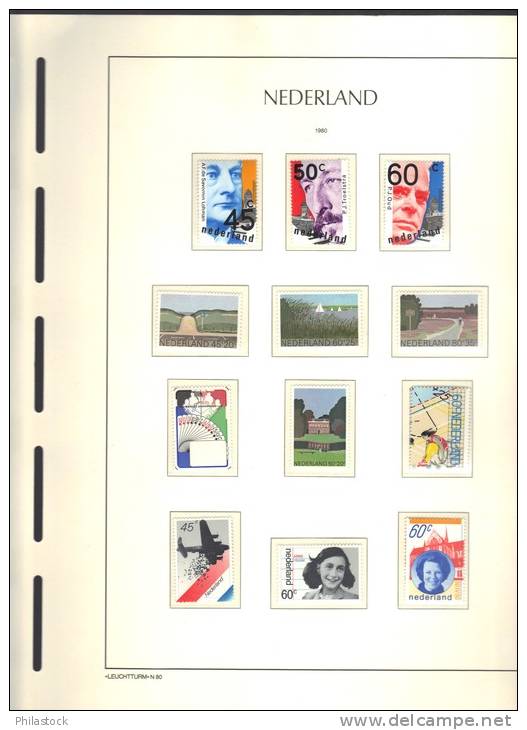 PAYS BAS Trés Belle Collection Sur Pages Leuchtturm 1980 à 1992 Tous ** état Superbes - Unused Stamps