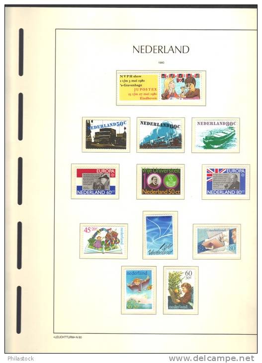 PAYS BAS Trés Belle Collection Sur Pages Leuchtturm 1980 à 1992 Tous ** état Superbes - Unused Stamps