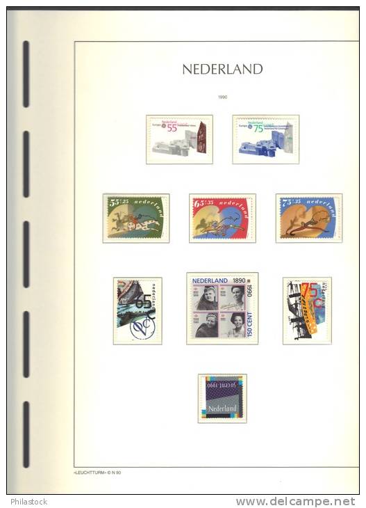 PAYS BAS trés belle collection sur pages Leuchtturm 1980 à 1992 tous ** état superbes