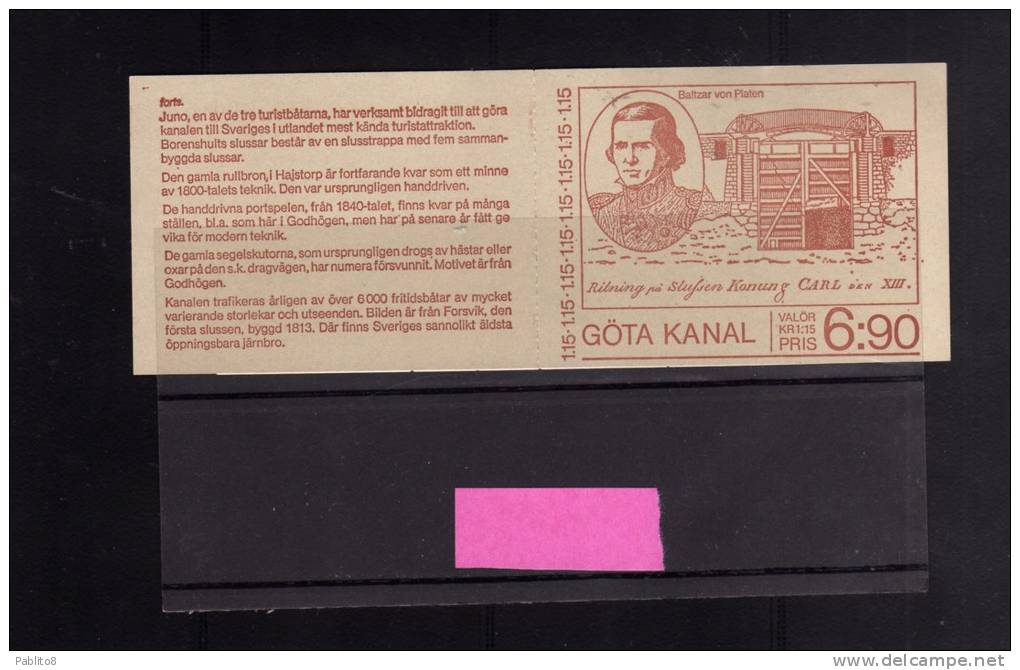 SWEDEN SVERIGE SVEZIA 1979 GOTA KANAL CANAL BOOKLET ARTE CANALE GOTA LIBRETTO USATO USED OBLITERE' - 1951-80