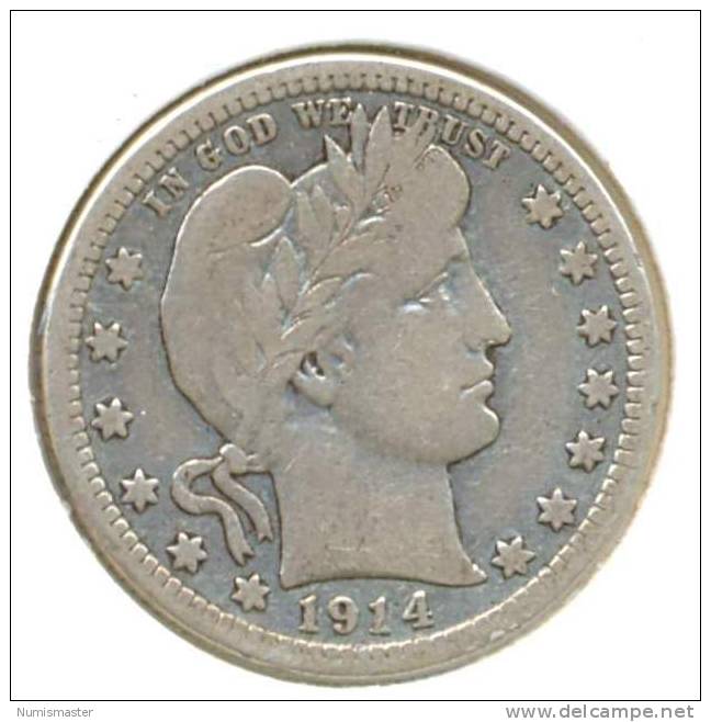 1914 , BARBER QUARTER - 1892-1916: Barber