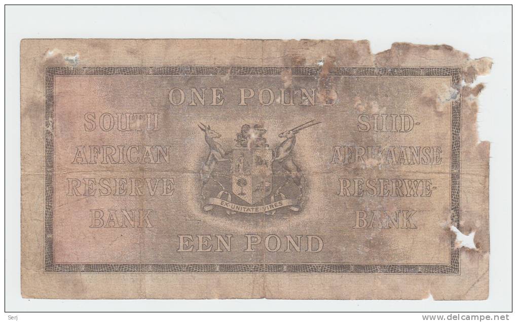 SOUTH AFRICA 1 POUND G-VG 1940  P  84e  84 E - Zuid-Afrika