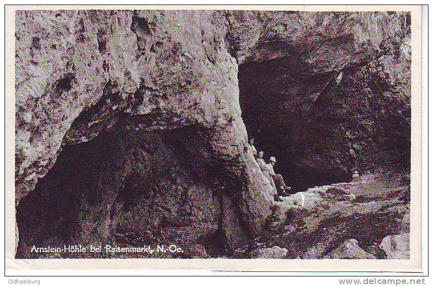 0017ex: Niederösterreich, AK Raisenmarkt Arnstein- Höhle, Baden/ Alland. Gelaufen 1956 - Baden Bei Wien