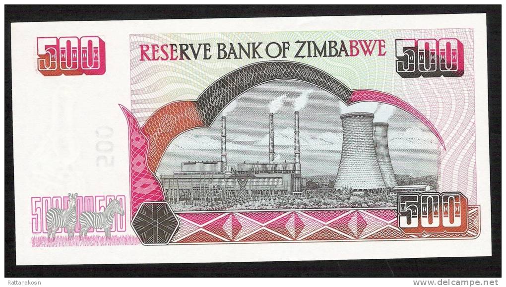 ZIMBABWE P10 500 DOLLARS  2001 #PA     UNC. - Simbabwe