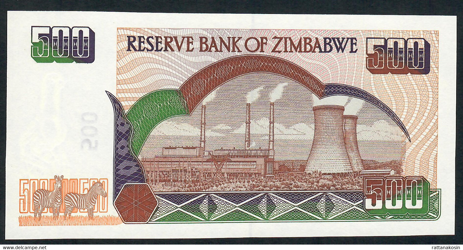 ZIMBABWE  P11 500 DOLLARS  2001 #AA Signature 3   UNC. - Simbabwe