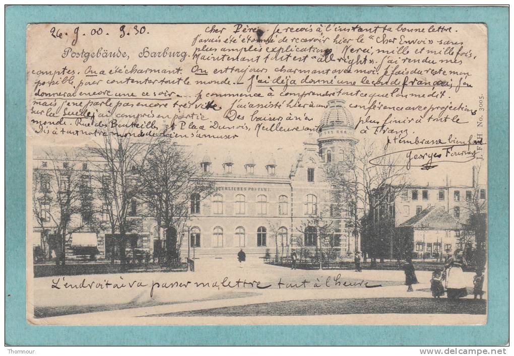 HARBURG  -  POSTGEBÄUDE  -  1900  -    CARTE PRECURSEUR ANIMEE  - - Harburg