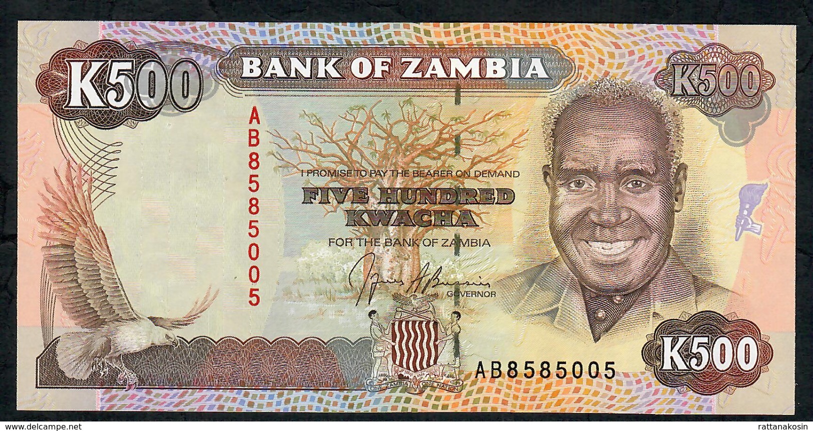 ZAMBIA  P35  500 KWACHA 1991 #AB  UNC. - Sambia