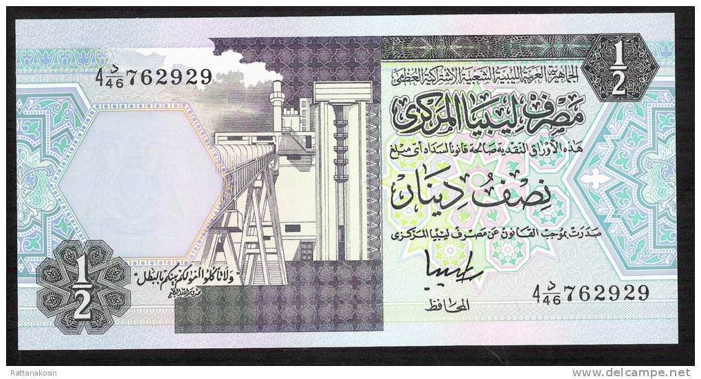 LIBYA   P58c   1/2  DINAR   1991    UNC. - Libia