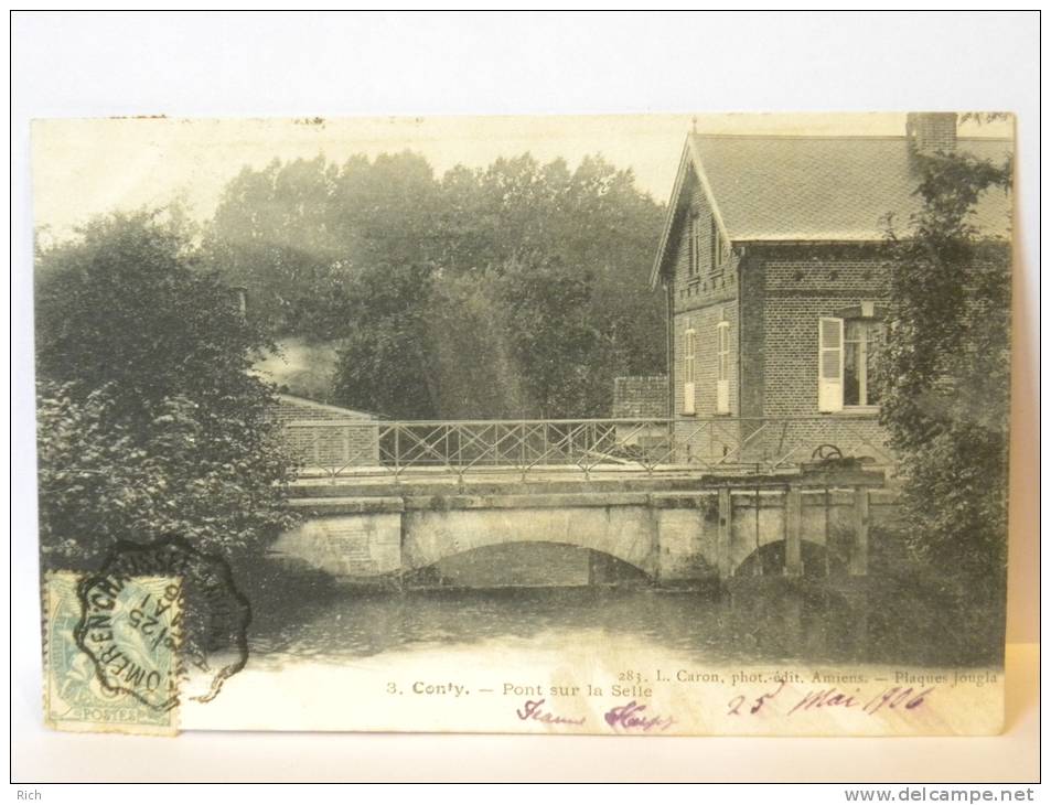 CPA - (80) Somme - CONTY - Pont Sur La Selle - 1906 - Conty