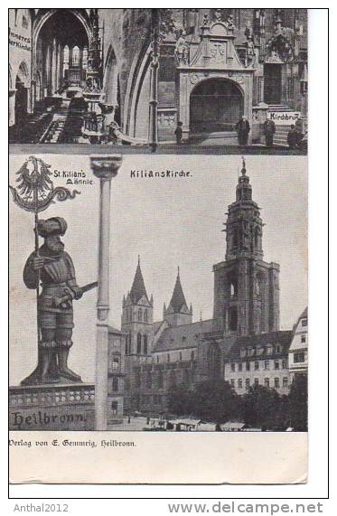AK Litho Heilbronn Kilianskirche Kirche MB Mit Innen 19.5.1905 Gelaufen Verlag E. Gemmrig Heilbronn - Heilbronn