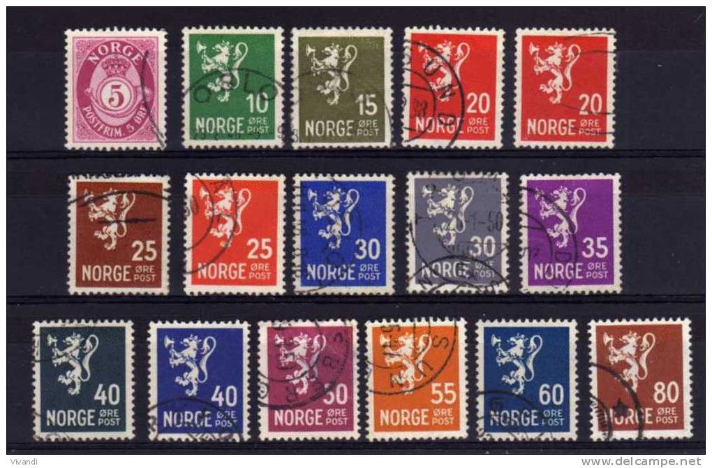 Norway - 1940 - Definitives (Part Set) - Used - Oblitérés