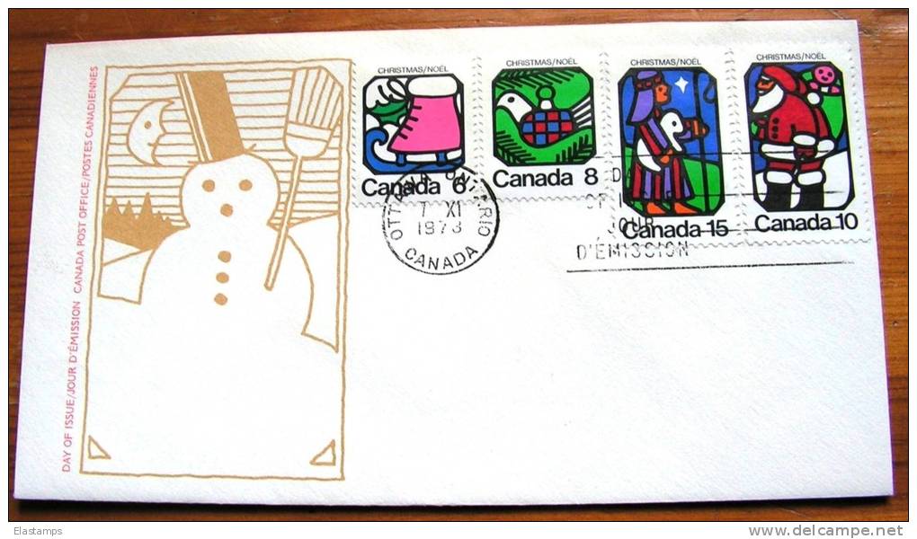 == Kanada FDC 1973 Christmas, Weinachten - 1971-1980