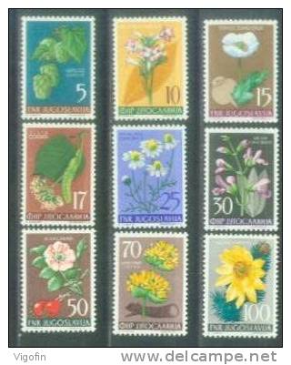 YU 1955-765-73 FLOWERS, YUGOSLAVIA, 9v,  MH - Ongebruikt