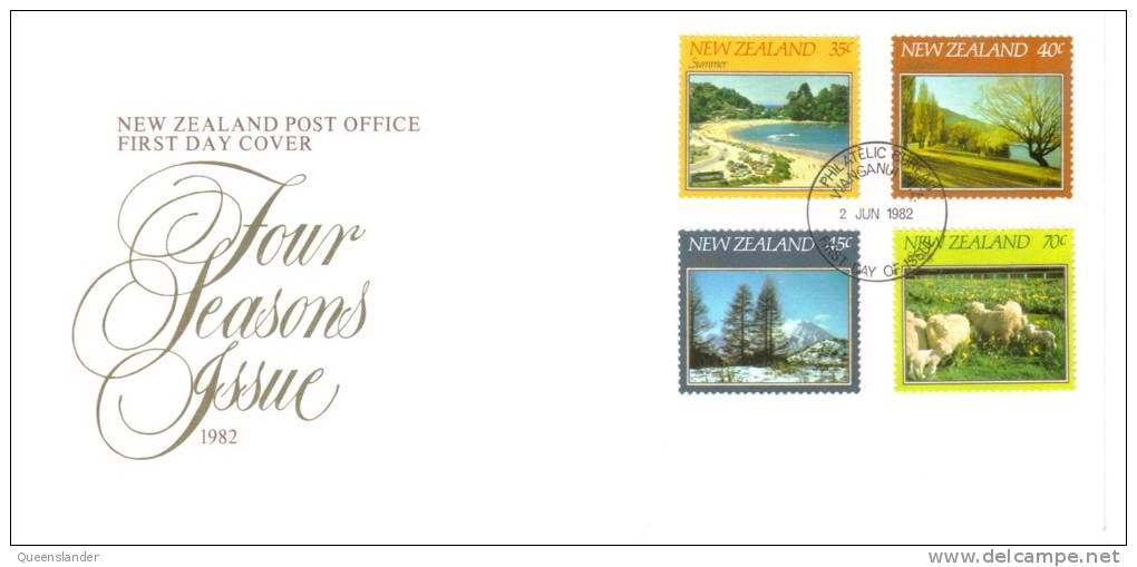 FDC 1982 Four Seasons Set Of 4 FDI 2nd June 1982  Unaddressed Cover - FDC