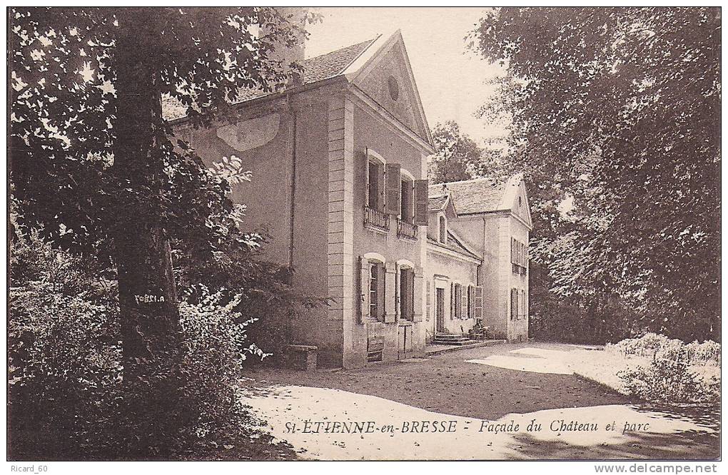 Cpa  De Saint Etienne En Bresse, Façade Du Château Et Parc - Other & Unclassified