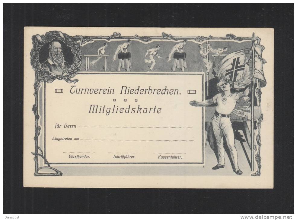 Turnverein Niederbrechen Mitgliedskarte Ungebraucht - Historical Documents