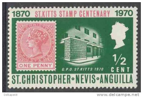 St. Christopher Nevis Anguilla 1970 Mi 222 YT 243 ** St.Kitts Stamp Centenary - Stamp Mi Nr. 1 / Marke / - St.Kitts En Nevis ( 1983-...)