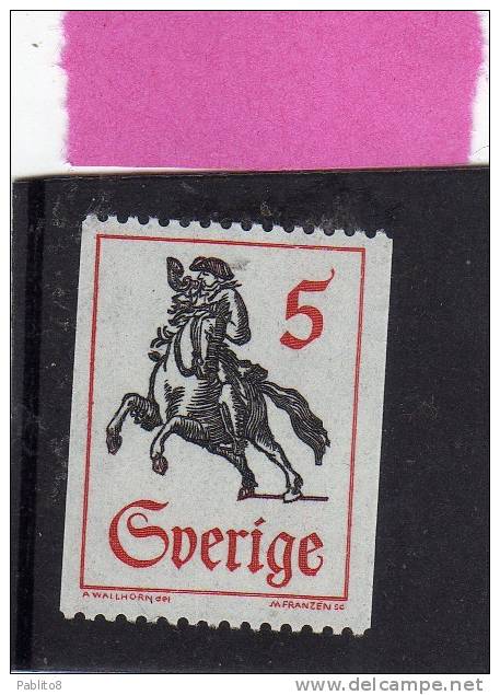 SWEDEN - SVERIGE - SVEZIA 1967 MESSENGER ON HORSEBACK POSTRIDER HORSE  MESSAGGERO A CAVALLO MNH - Neufs