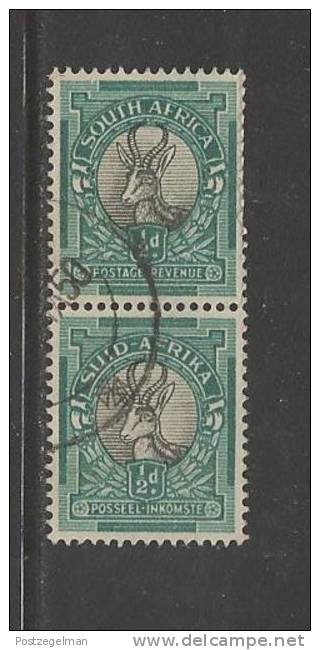 SOUTH AFRICA UNION 1933 Used Pair Definitives 1/2d " Hyphenated " SACC-55 #12154 - Used Stamps