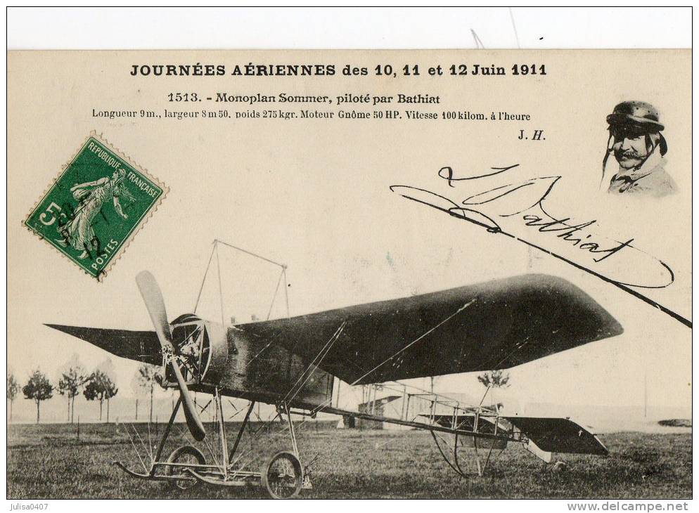 FLERS (61) Aviation Journées Des 10 11 Et 12 Juin 1911 Aviateur Bathiat Avion Gros Plan - Flers