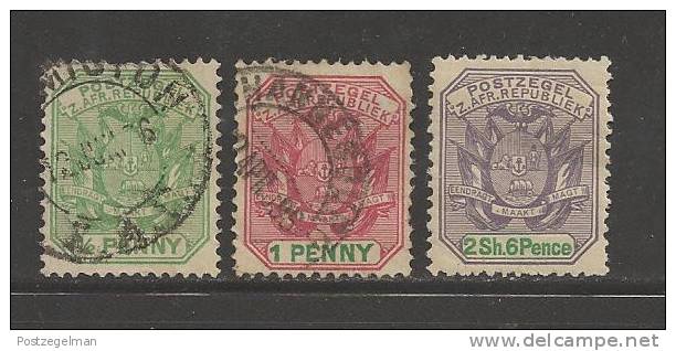 SOUTH AFRICA TRANSVAAL 1896 Used Stamps  Coat Of Arms 3 Values Nrs. Between 48-56 - Transvaal (1870-1909)