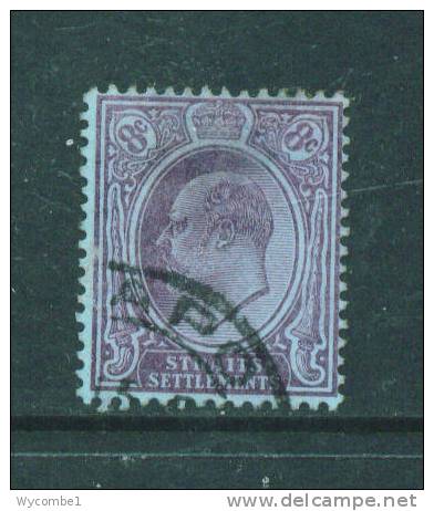 STRAITS SETTLEMENTS  -  1902  Edward VII  8c  Used As Scan - Straits Settlements