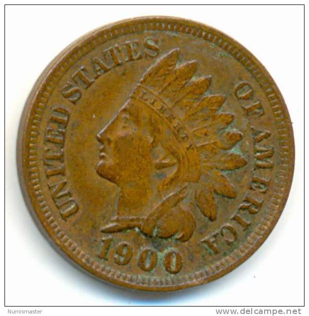 1900 , INDIAN HEAD CENT , UNCLEANED COIN - 1859-1909: Indian Head