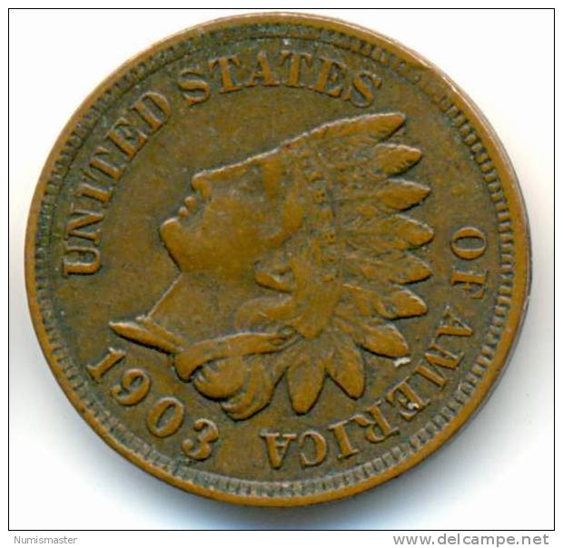 1903 , INDIAN HEAD CENT , UNCLEANED COIN - 1859-1909: Indian Head