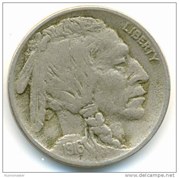 1916 , BUFFALO NICKEL , UNCLEANED COIN - 1913-1938: Buffalo