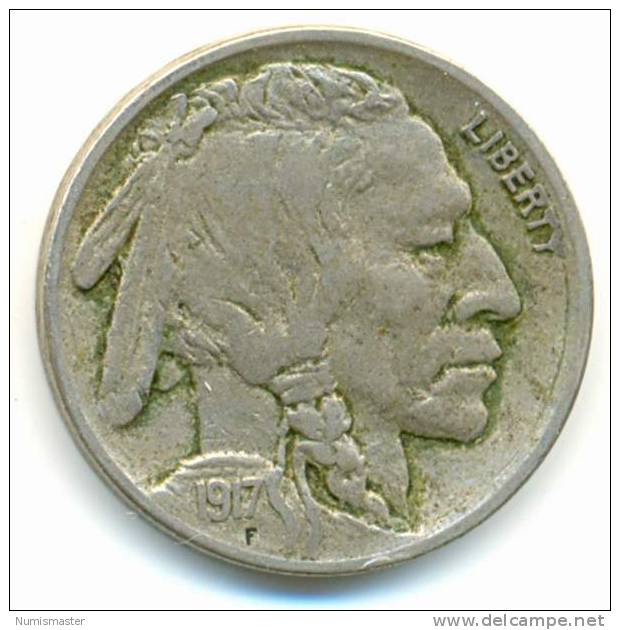 1917 , BUFFALO NICKEL , UNCLEANED COIN - 1913-1938: Buffalo