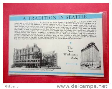 - Washington > Seattle  Old & New Washington Hotel     ----  Ref  506 - Seattle